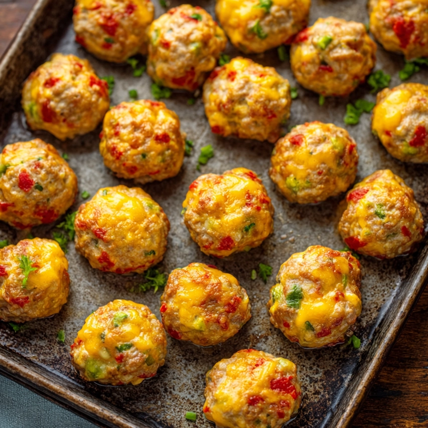 rotel sausage balls Step