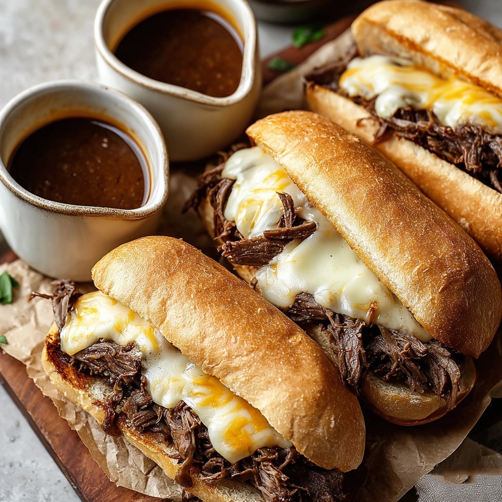 slow cooker french dip sandwiches Serving