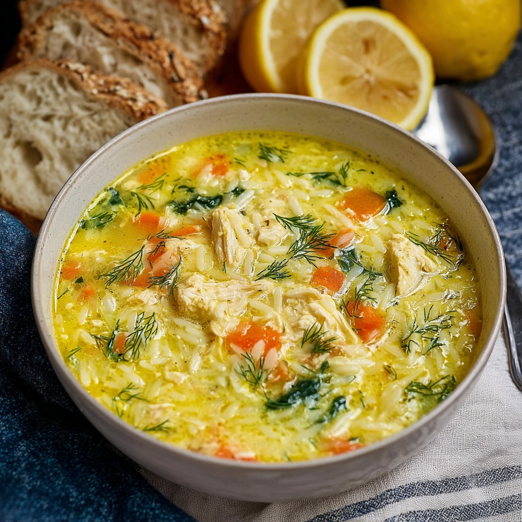 Avgolemono Greek Lemon Chicken Soup
