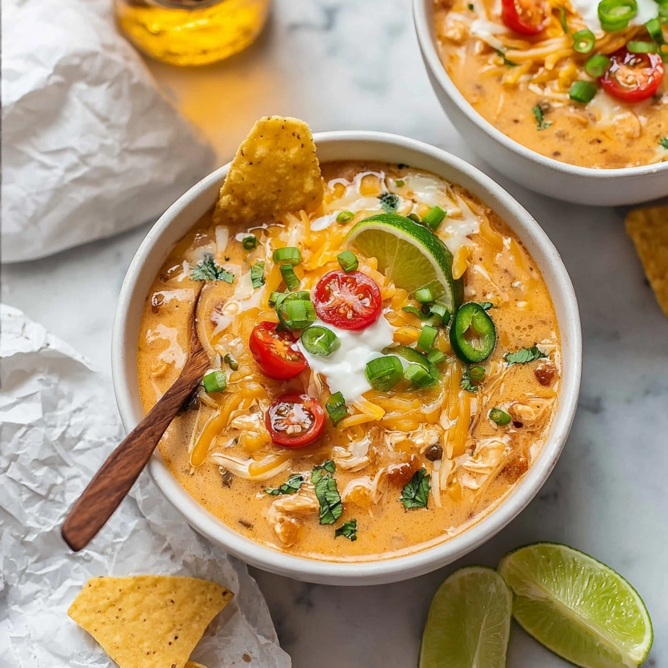 Creamy Chicken Enchilada Soup Serving