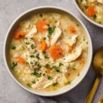 High Protein Chicken Pot Pie Soup