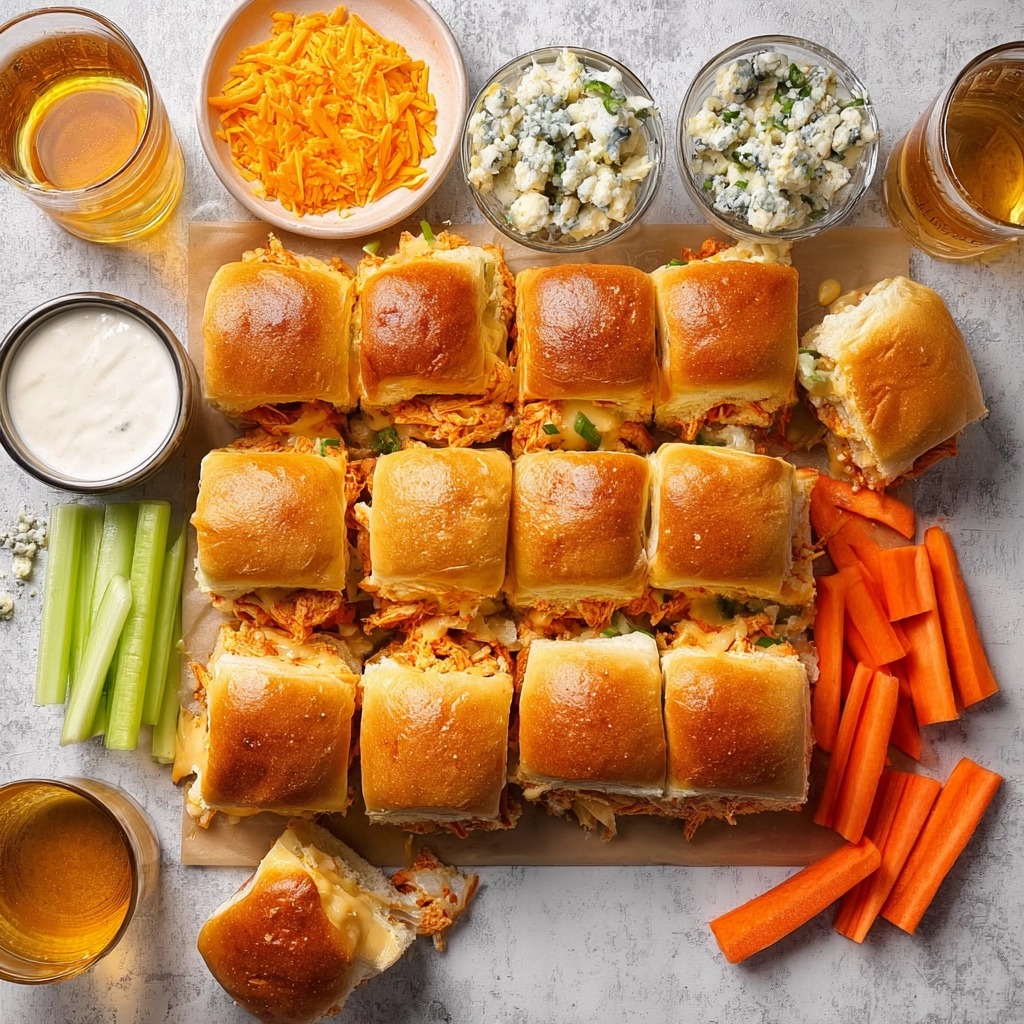 Sheet Pan Buffalo Chicken Sliders