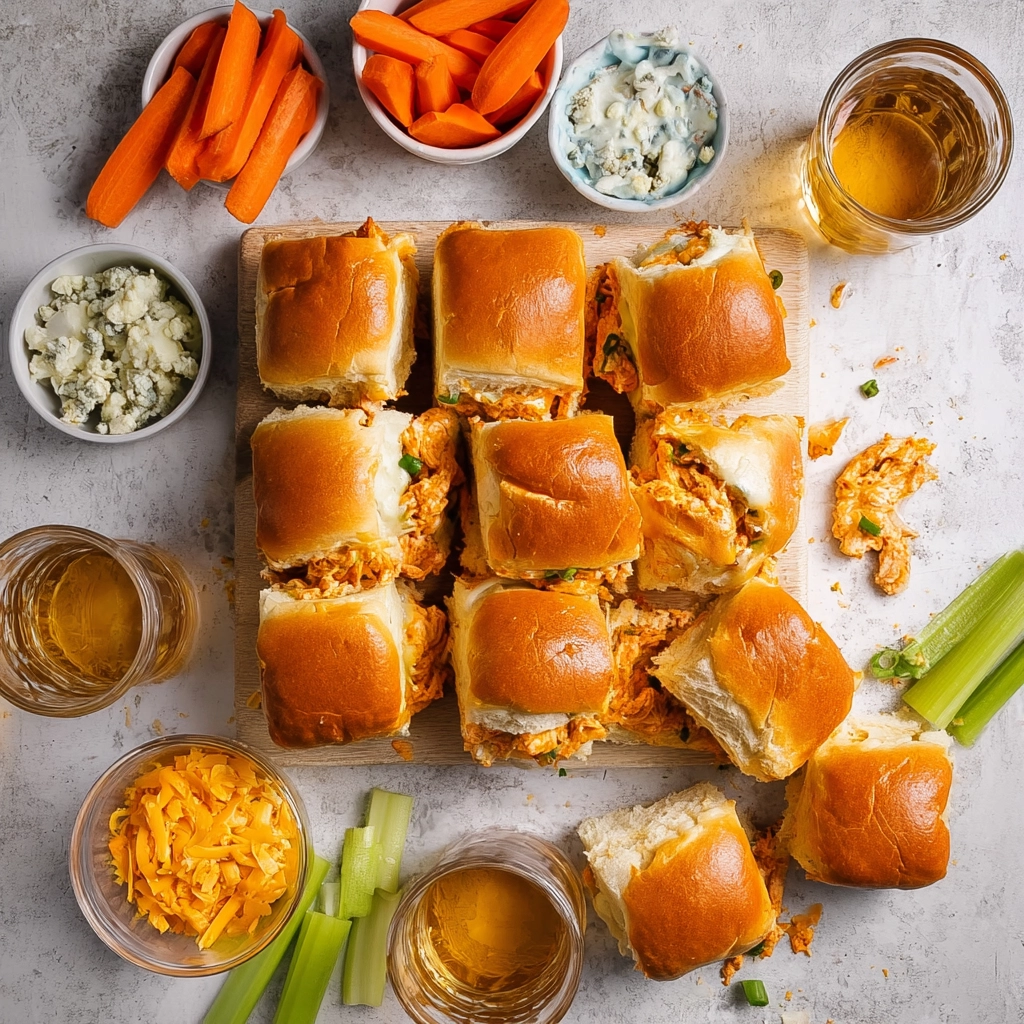 Sheet Pan Buffalo Chicken Sliders