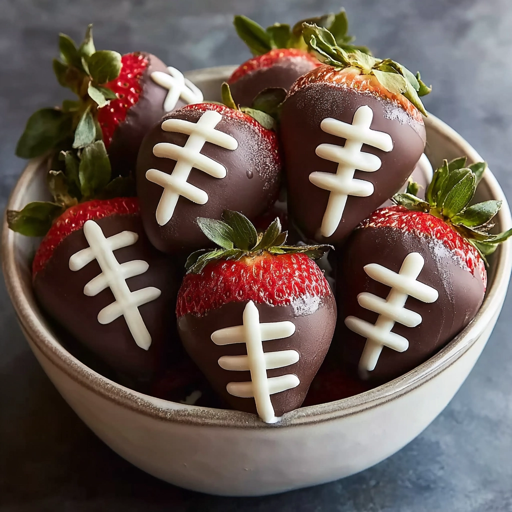 Strawberry Footballs for Game Day Parties 5 Strawberry Footballs