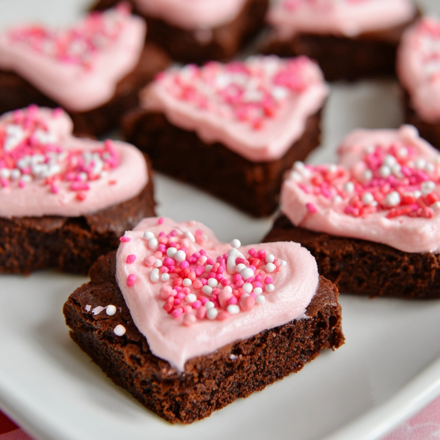 Strawberry Heart Brownies