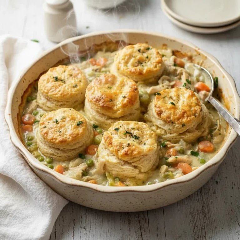 Chicken Pot Pie with Biscuits