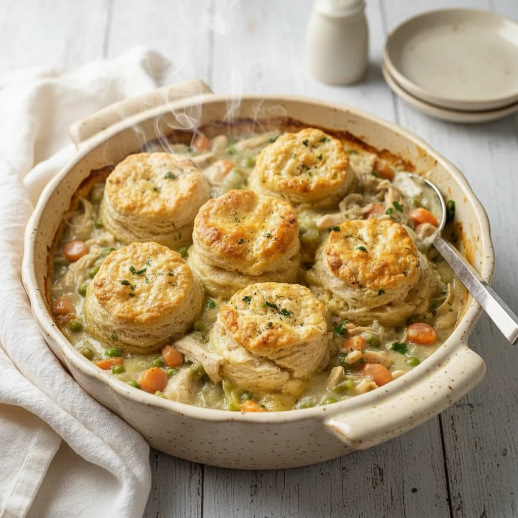 Chicken Pot Pie with Biscuits – Ultimate Easy Comfort Casserole 4 Chicken Pot Pie with Biscuits