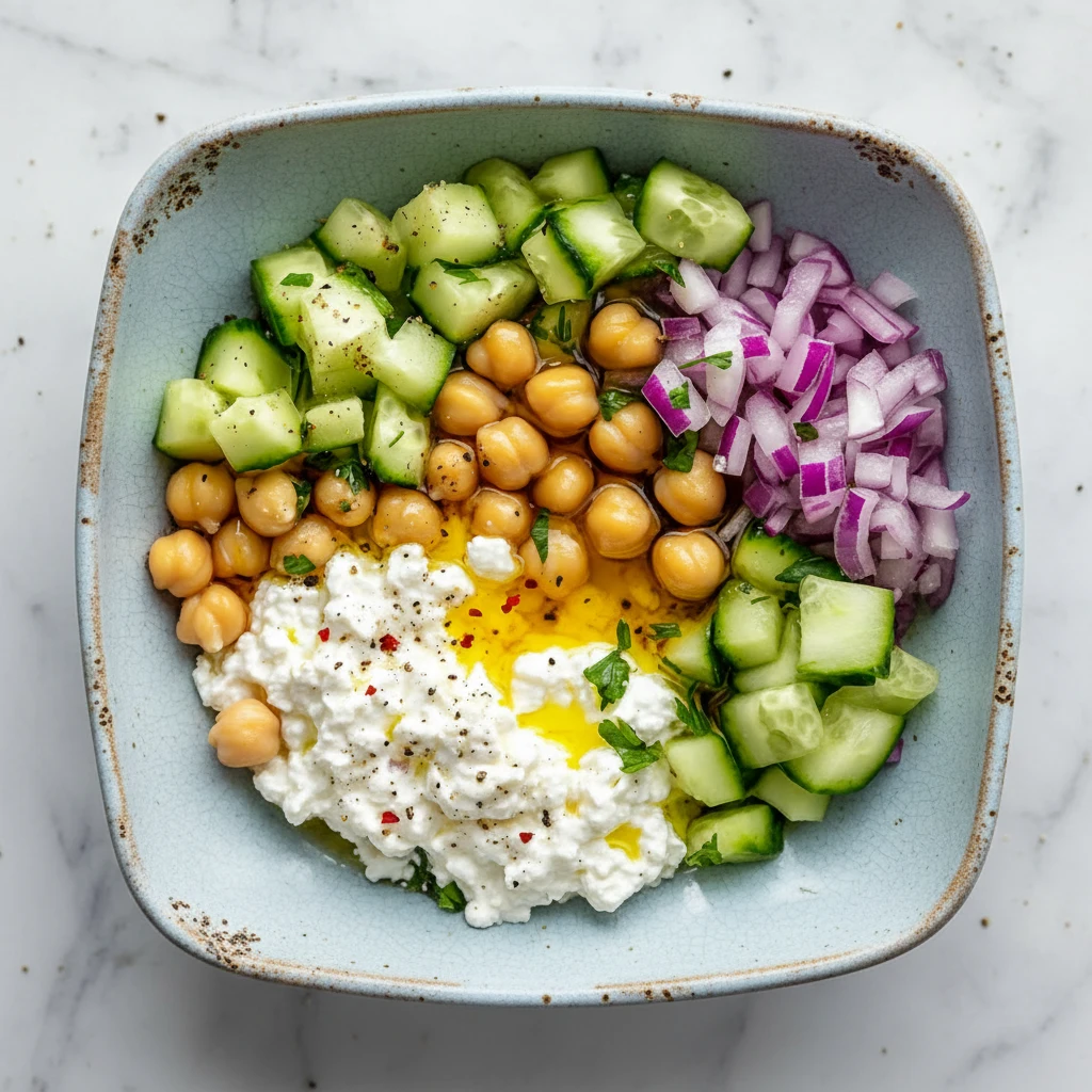 Cottage Cheese Chickpea Salad – Fresh & Satisfying Protein Bowl 4 Cottage Cheese Chickpea Salad