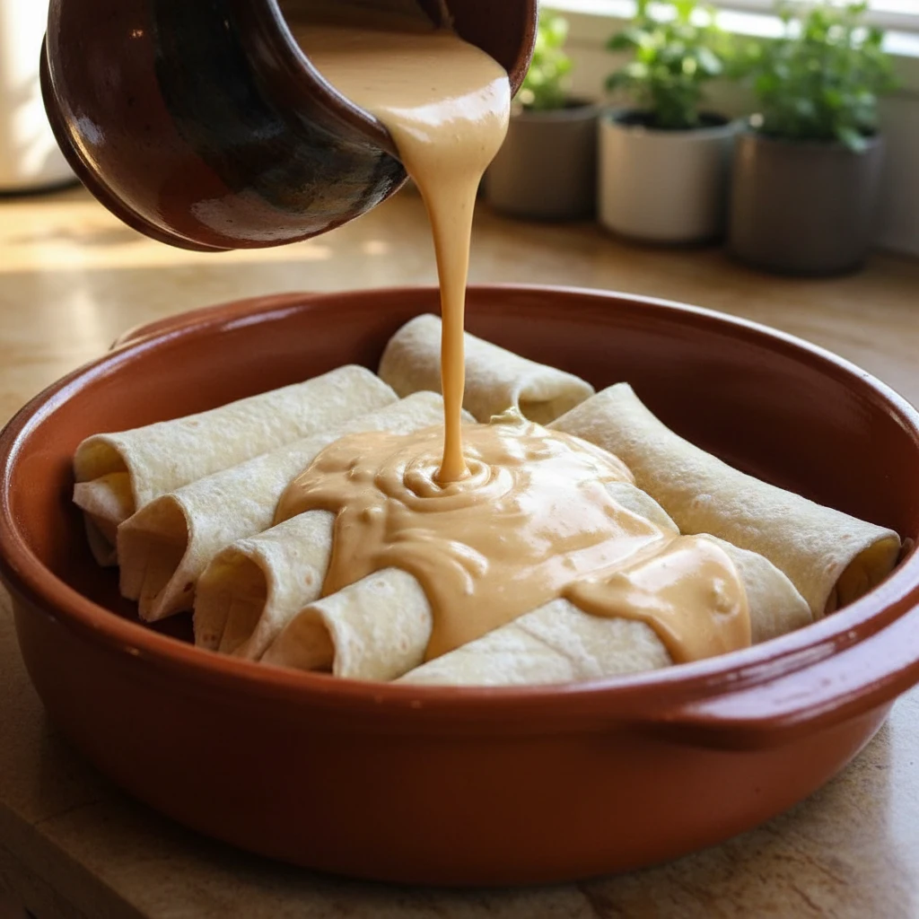 Creamy White Chicken Enchiladas