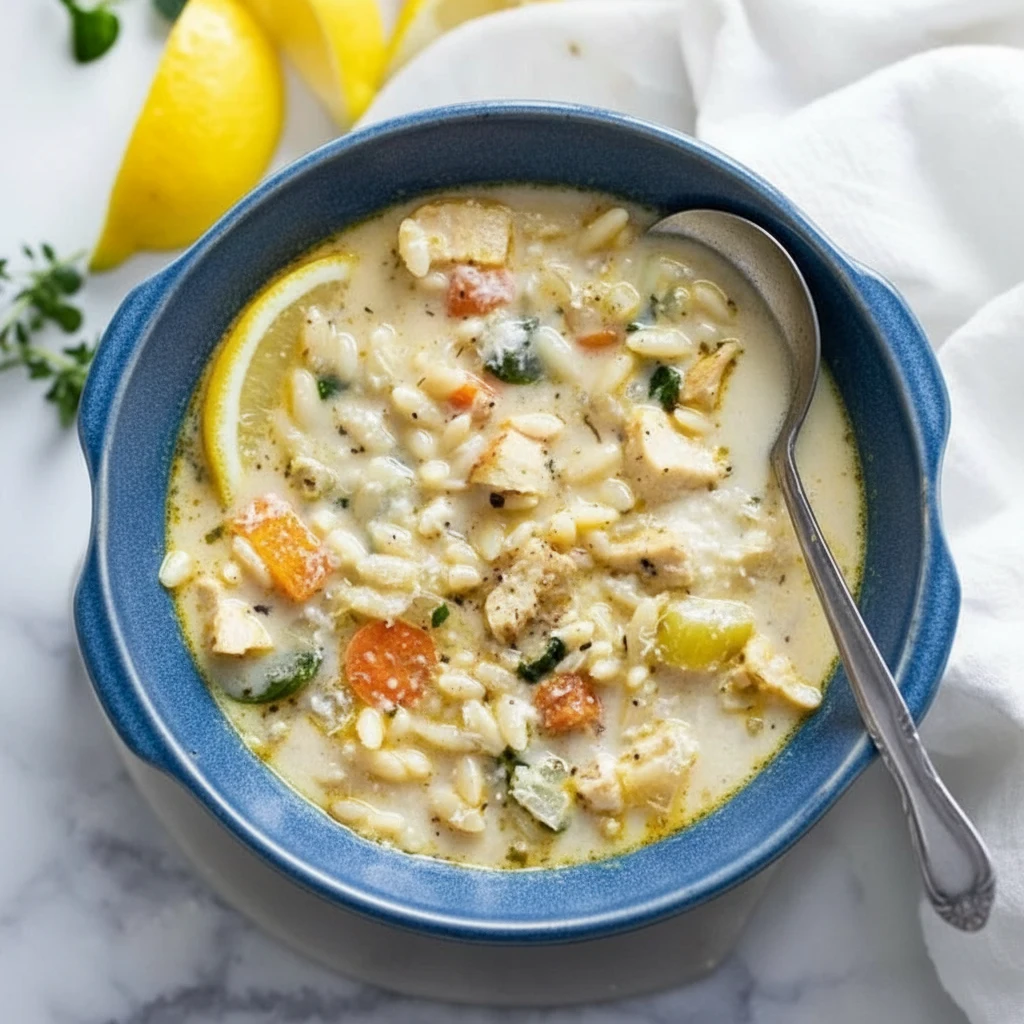 Lemon Chicken Orzo Soup