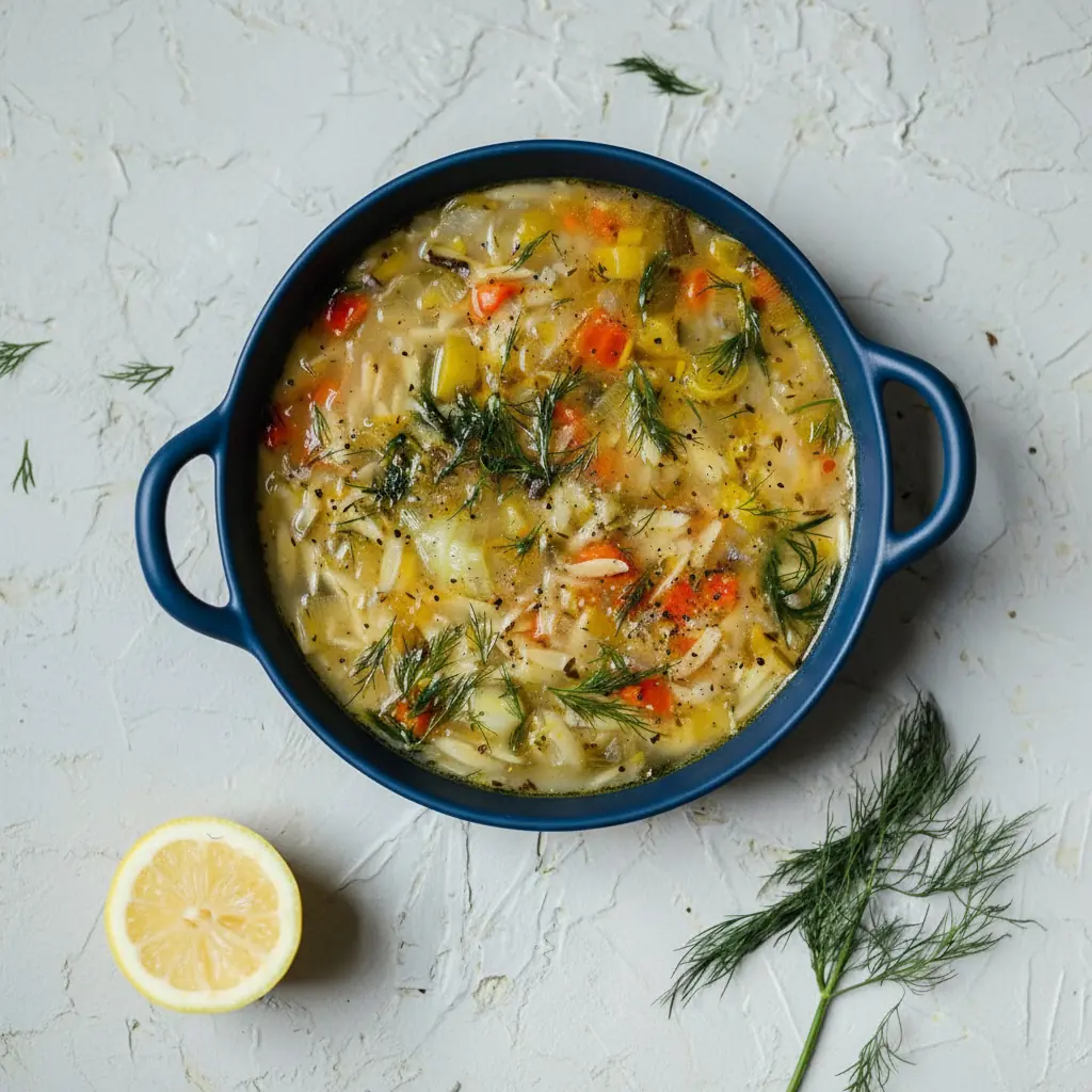 Orzo Leek Dill Soup