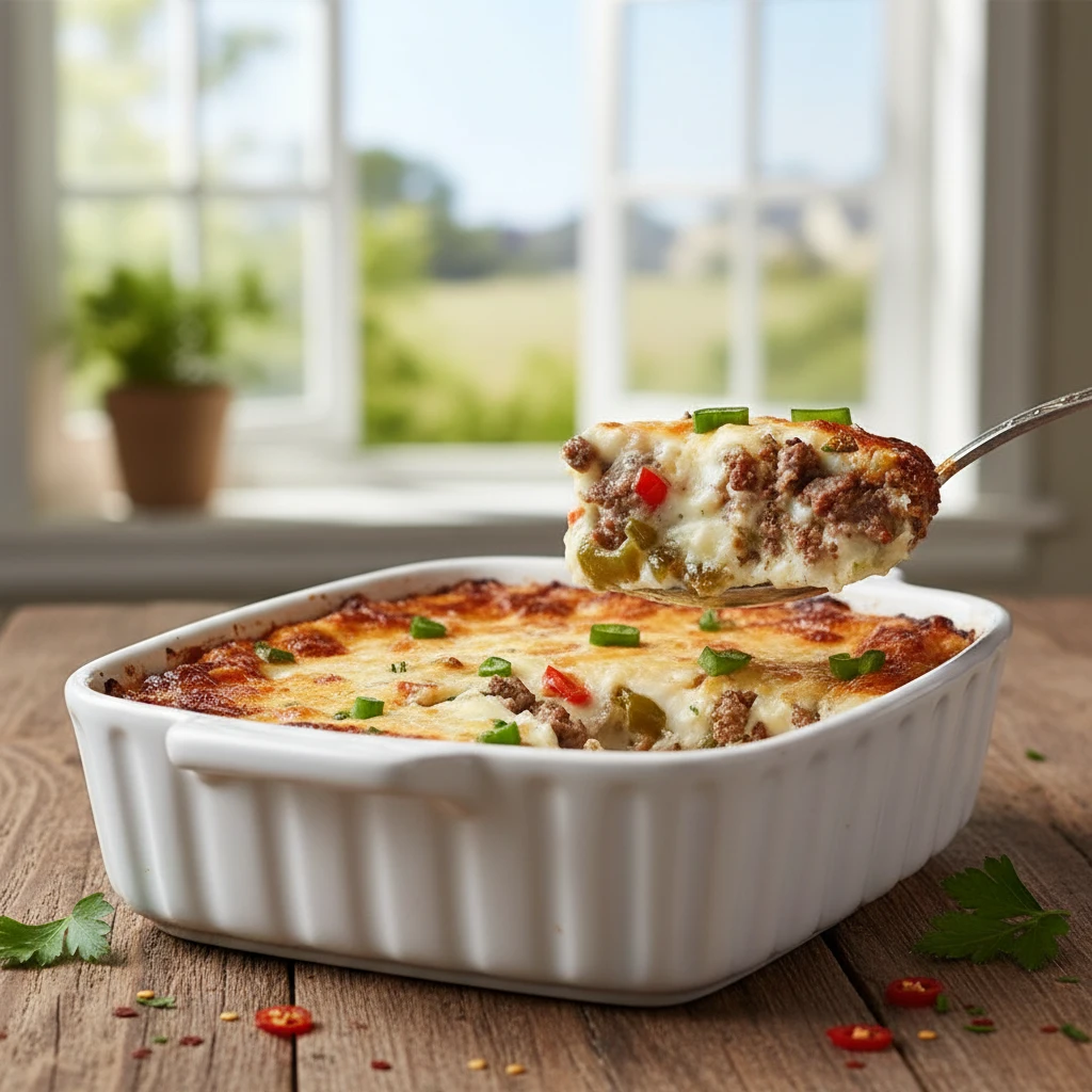 Philly Cheesesteak Casserole