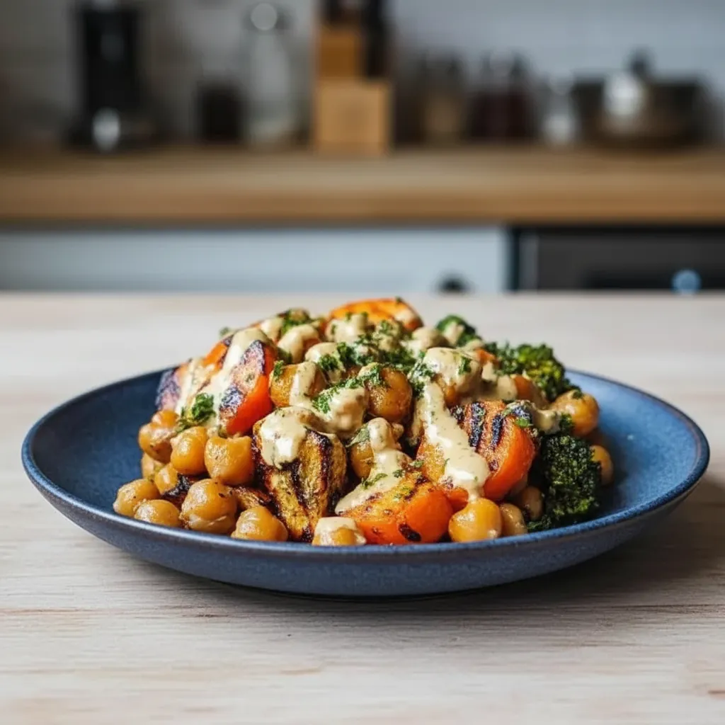 Roasted Carrot Chickpea Bowl