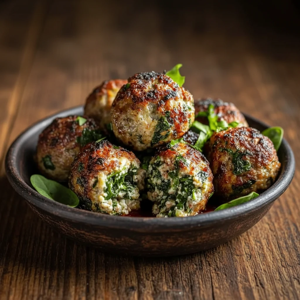 Spinach Garlic Meatballs