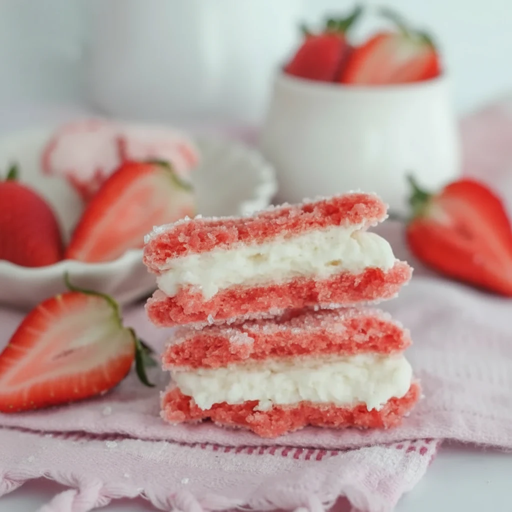 Strawberry Cake Mix Cookies – Soft, Sweet Sandwich Cookies 4 Strawberry Cake Mix Cookies