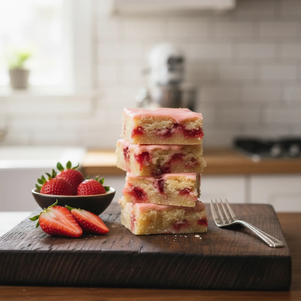 Strawberry Lemon Blondies