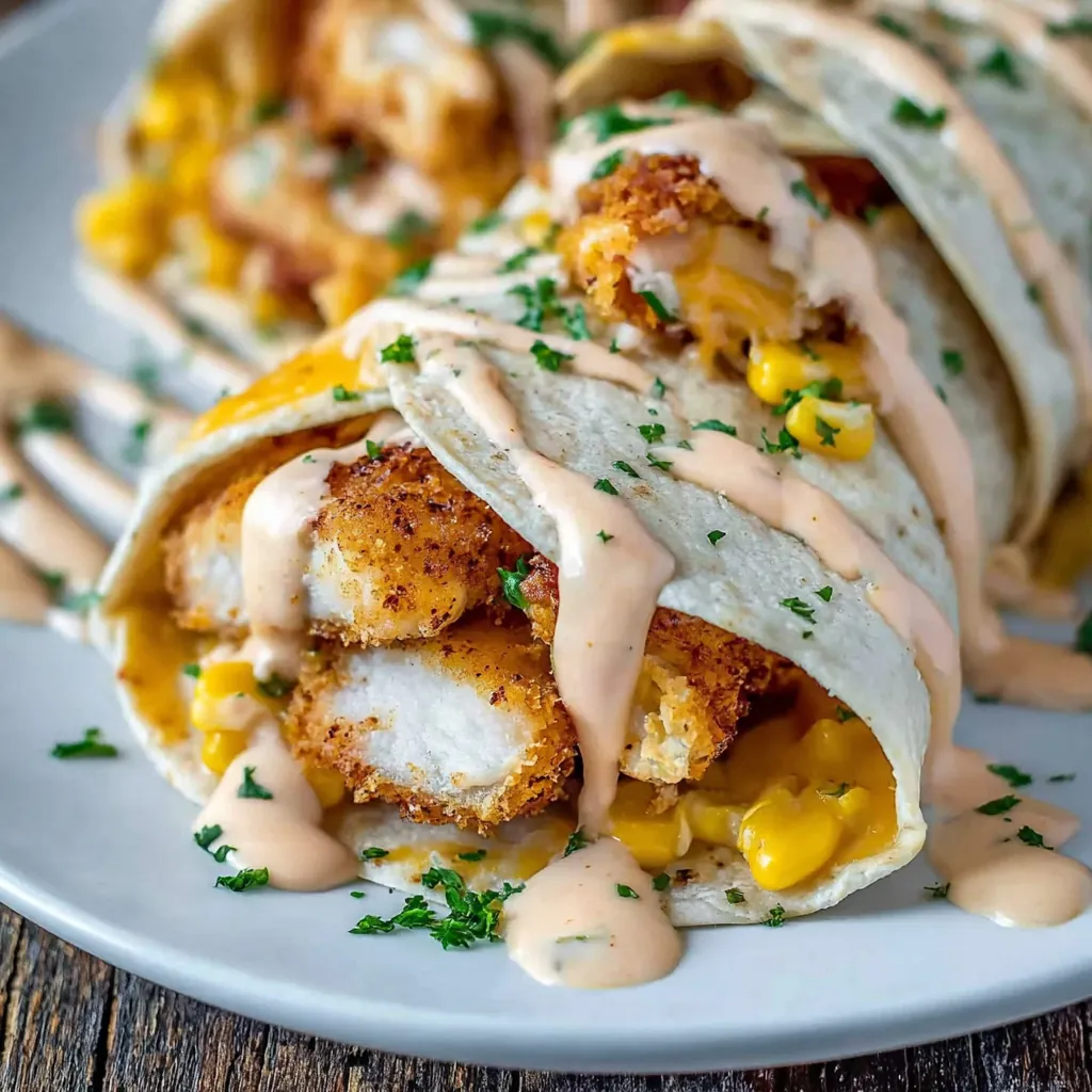 Cheesy Garlic Chicken Wraps
