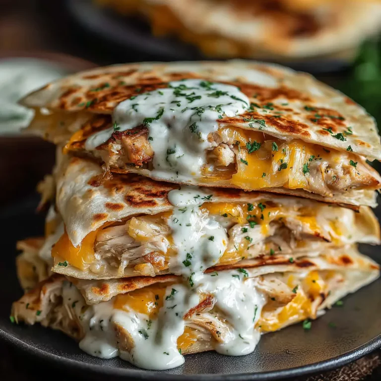Chicken ranch quesadillas
