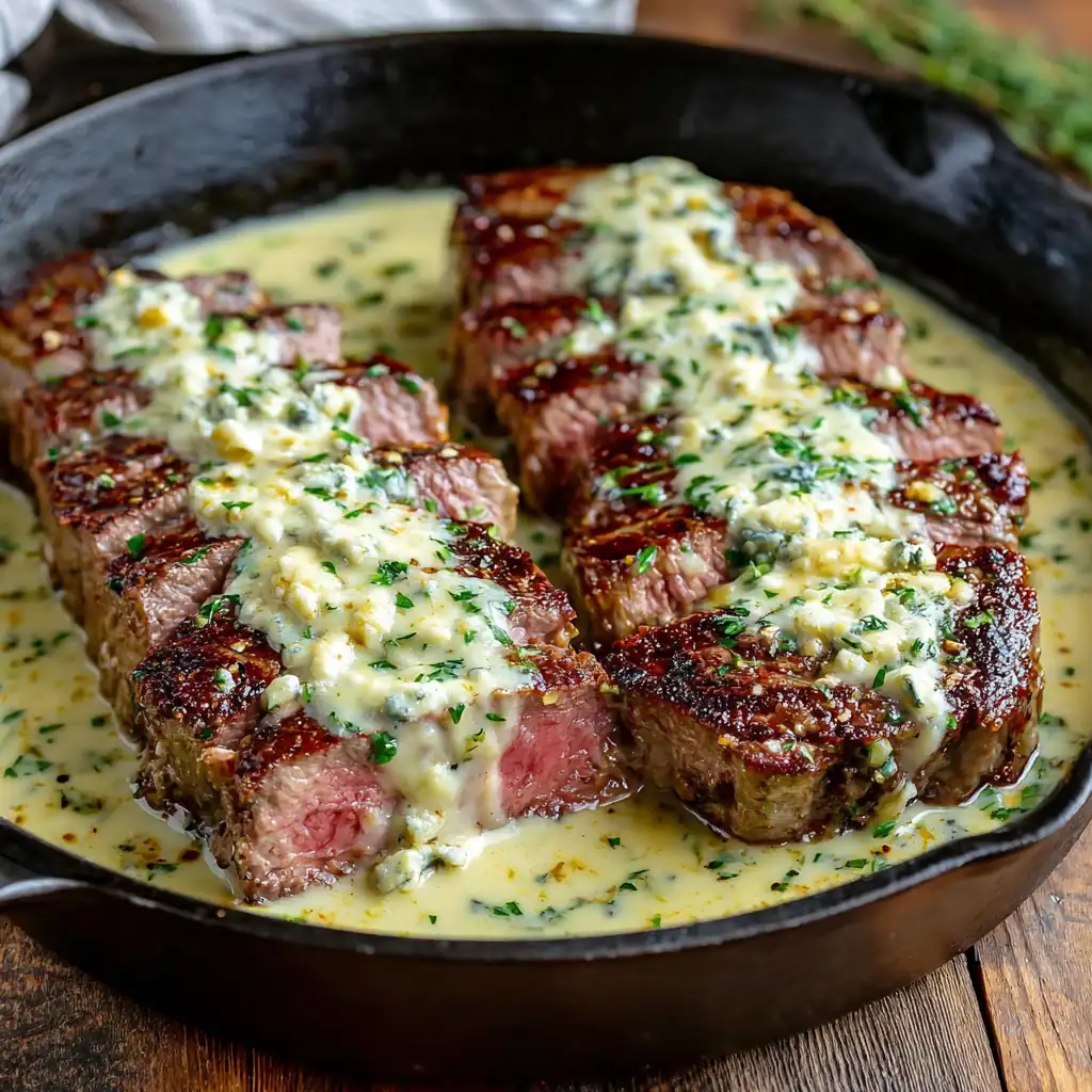 Garlic Butter Steak with Parmesan Cream Sauce – Easy & Delicious Steak Meal 4 Garlic Butter Steak