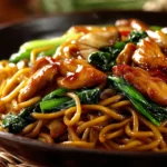 Garlic chicken lo mein