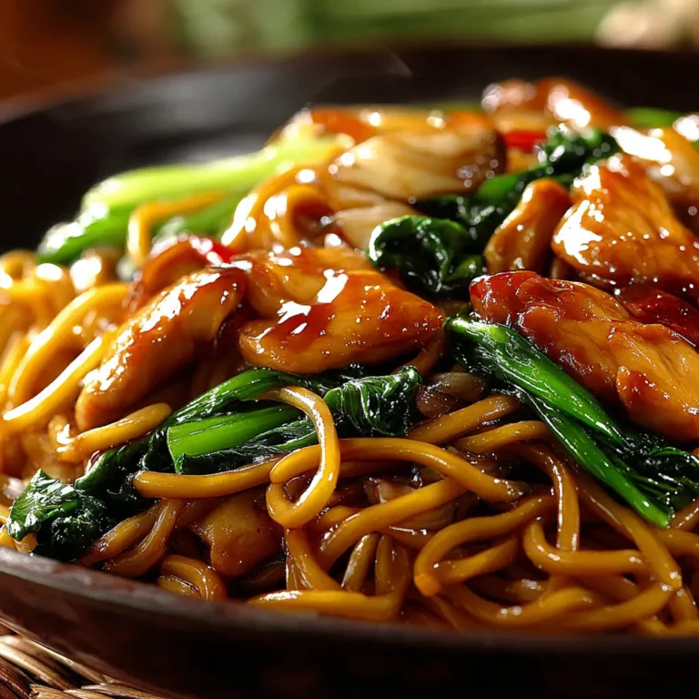 Garlic chicken lo mein