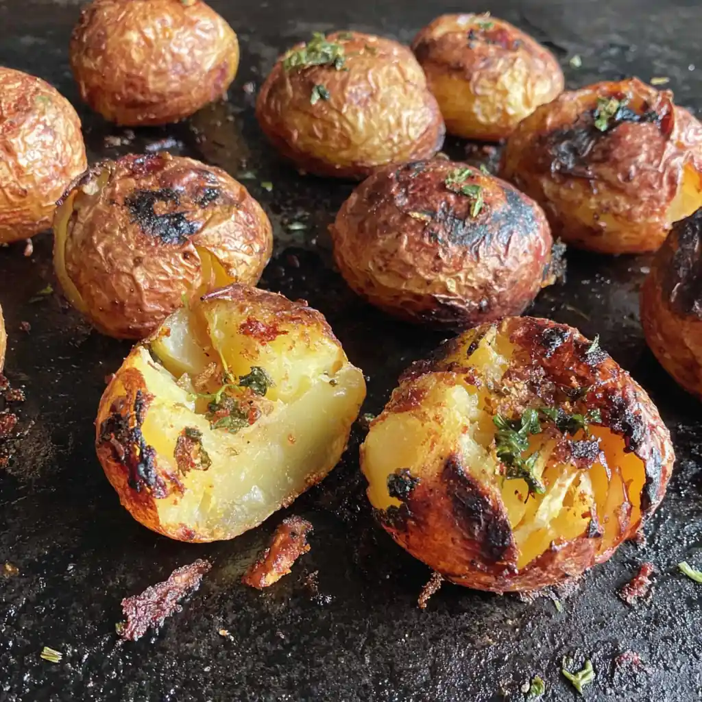 Griddle Smashed Potatoes – Amazing Crispy Blackstone Potato Side 4 Griddle Smashed Potatoes