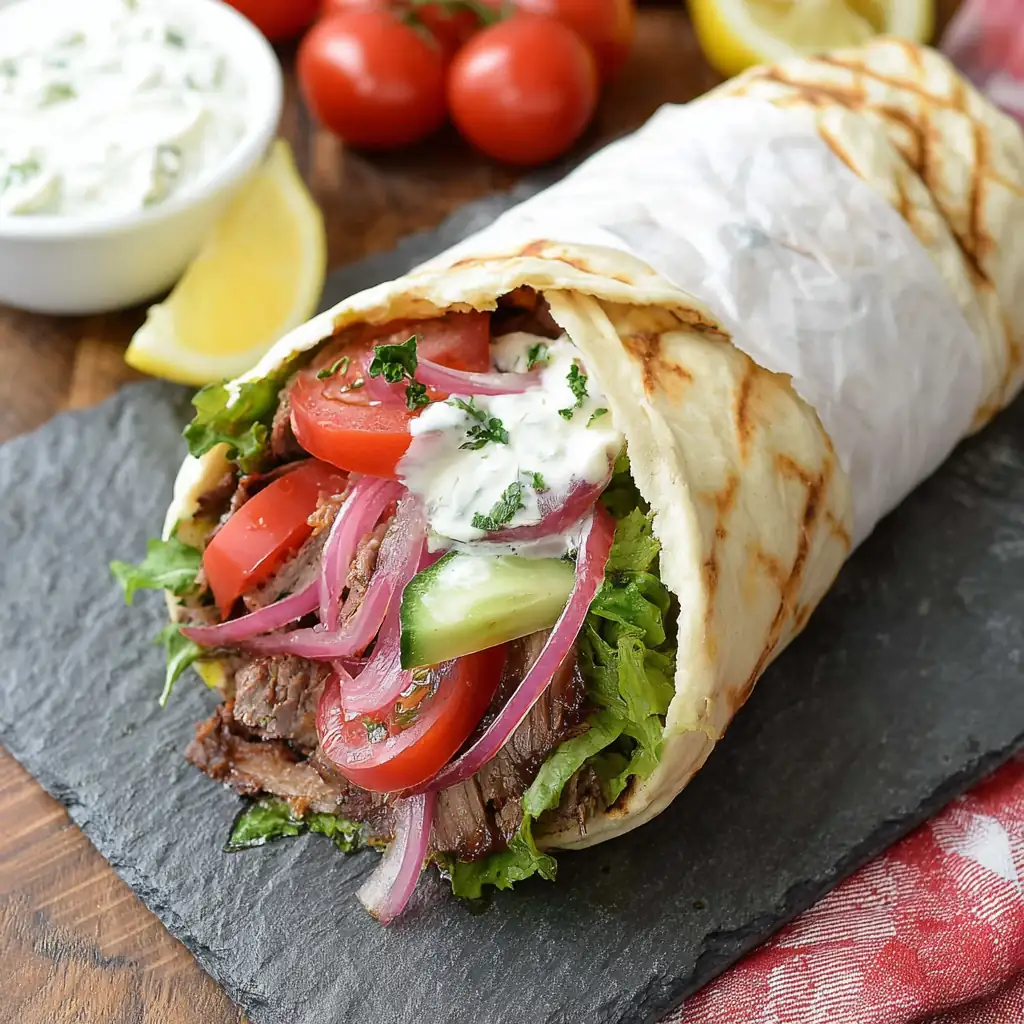 Grilled Skirt Steak Gyros