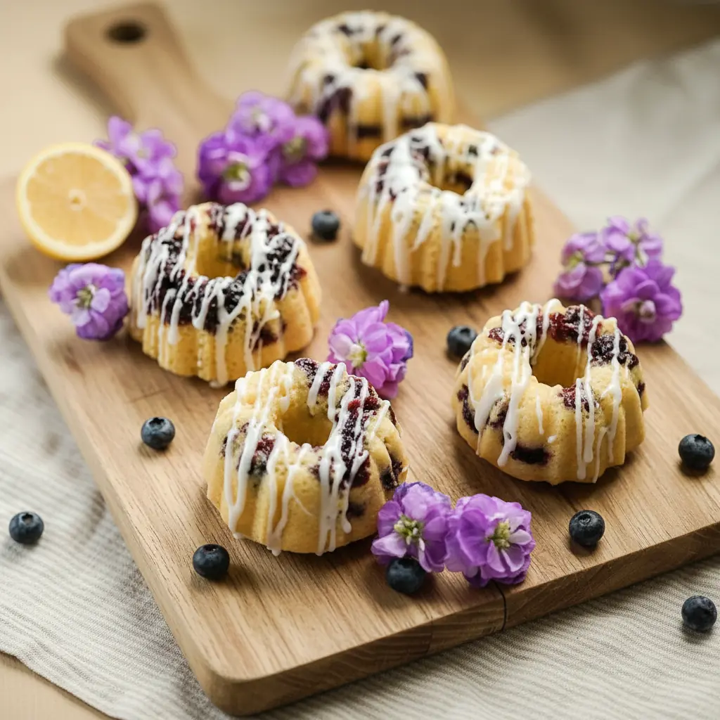 Mini Blueberry Lemon Bundt Cakes
