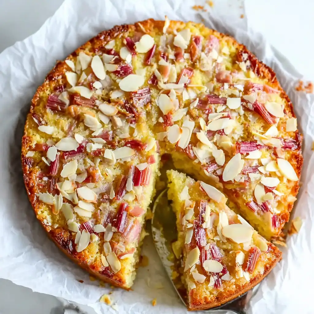 Norwegian Rhubarb Almond Cake