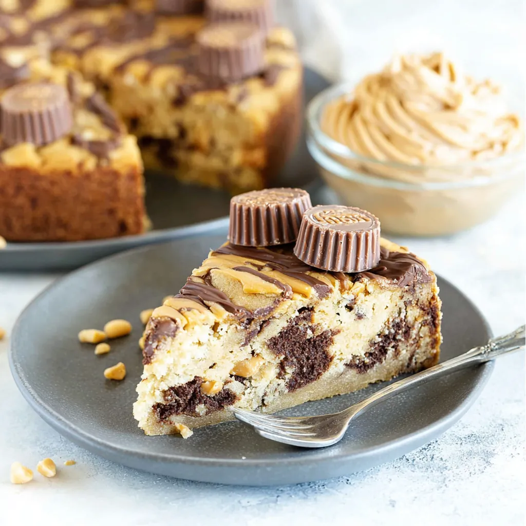 Peanut Butter Cookie Cake That’s Soft, Chewy, and Loaded with Reese’s 4 Peanut Butter Cookie Cake