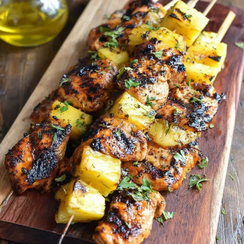Pineapple Chicken Kebabs: Easy Grill Recipe with Sweet and Salty Flavor 4 Pineapple Chicken Kebabs
