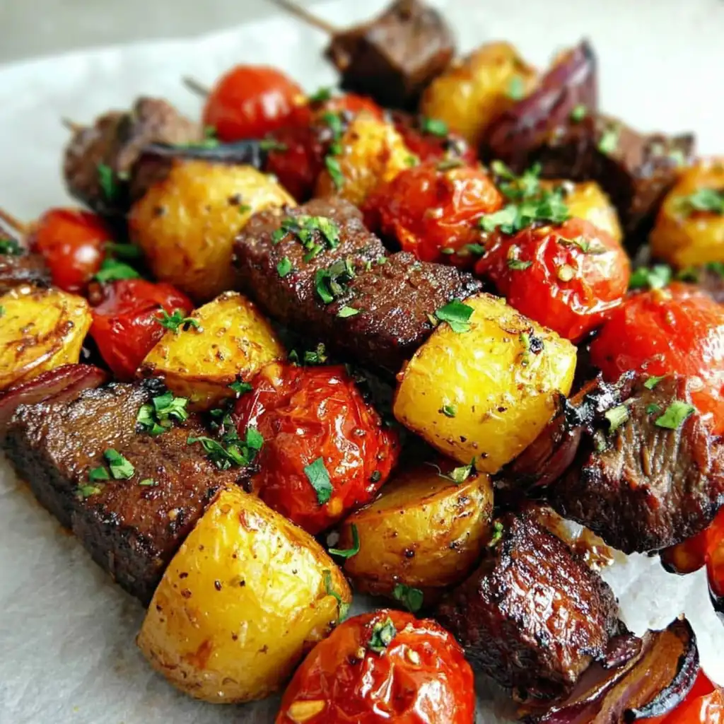Rosemary Garlic Steak Kebabs 4 Rosemary Garlic Steak Kebabs