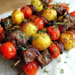 Rosemary Garlic Steak Kebabs