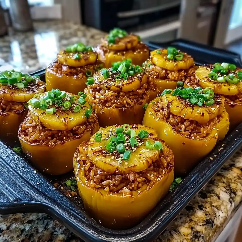 Teriyaki Pineapple Stuffed Peppers