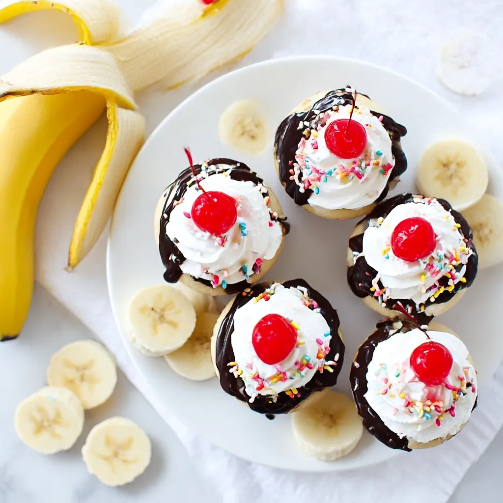 Banana Split Cupcakes