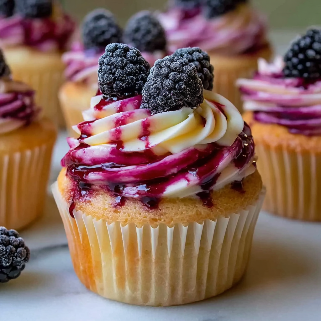 Blackberry Cheesecake Cupcakes