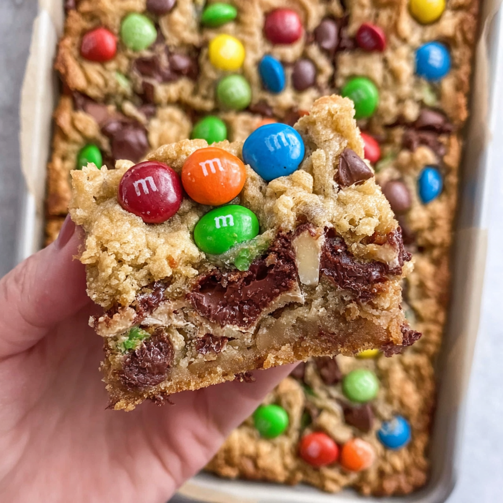 Gluten-Free Monster Cookie Bars That Are Soft, Chewy, and Delicious 4 Gluten-Free Monster Cookie Bars