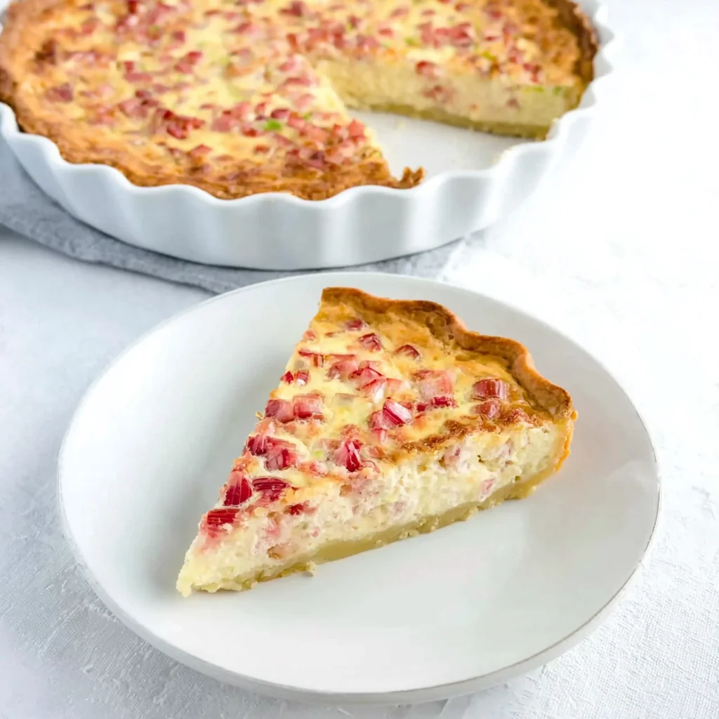 Keto Rhubarb Custard Pie