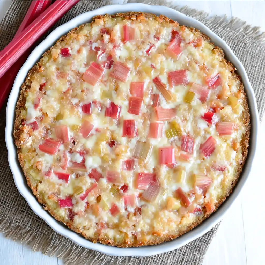 Keto Rhubarb Custard Pie