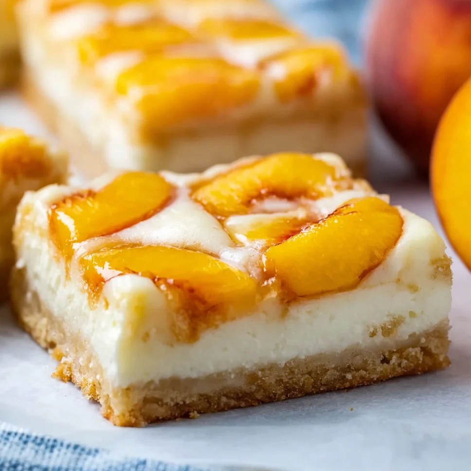 Peaches and Cream Cheesecake Bars