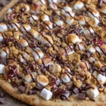 S'mores sugar cookie dessert pizza