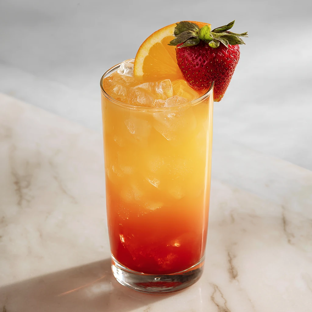 Strawberry Sunrise Mocktail