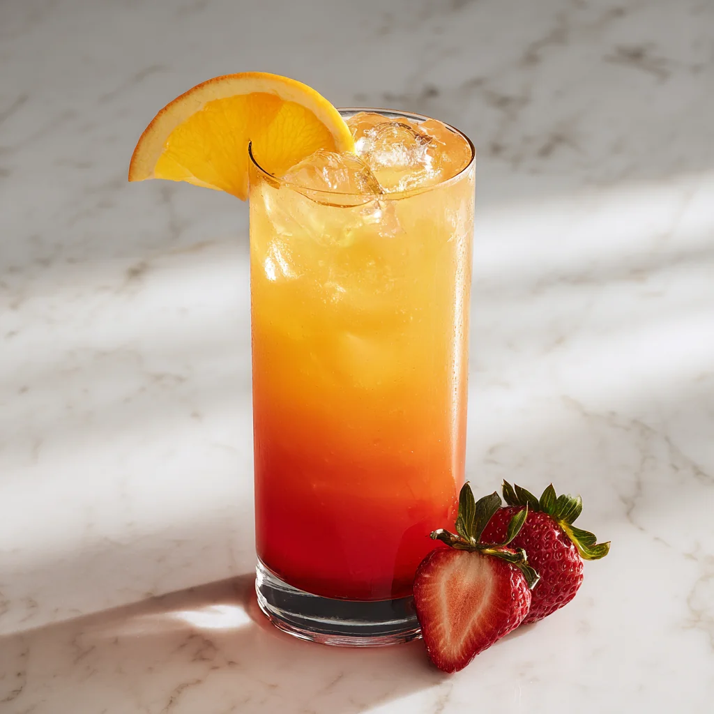 Strawberry Sunrise Mocktail
