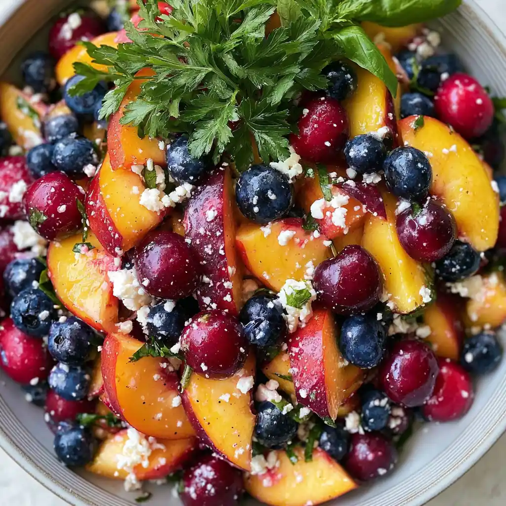 Blueberry Peach Feta Salad