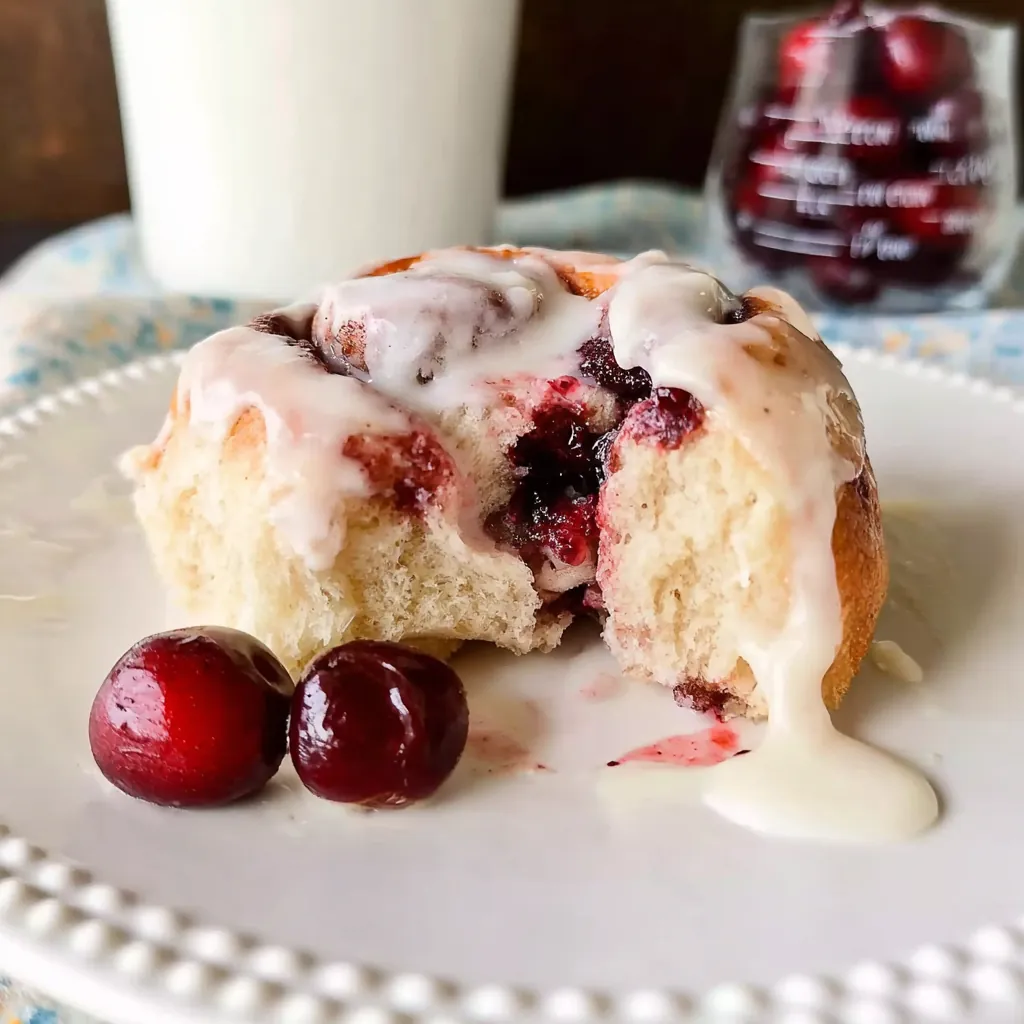 Cherry Cinnamon Rolls with Homemade Cherry Filling 4 Cherry Cinnamon Rolls