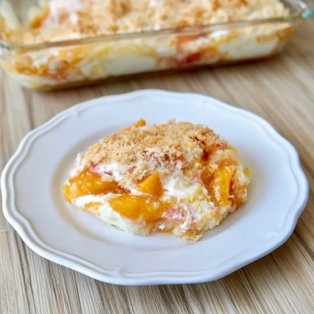 Layered Peaches and Cream Dessert