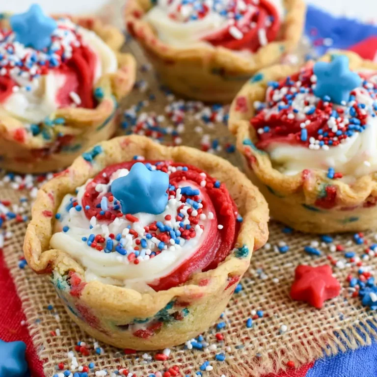 Patriotic Chocolate Chip Cookie Cups
