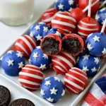 Patriotic No-Bake Cake Batter Truffles