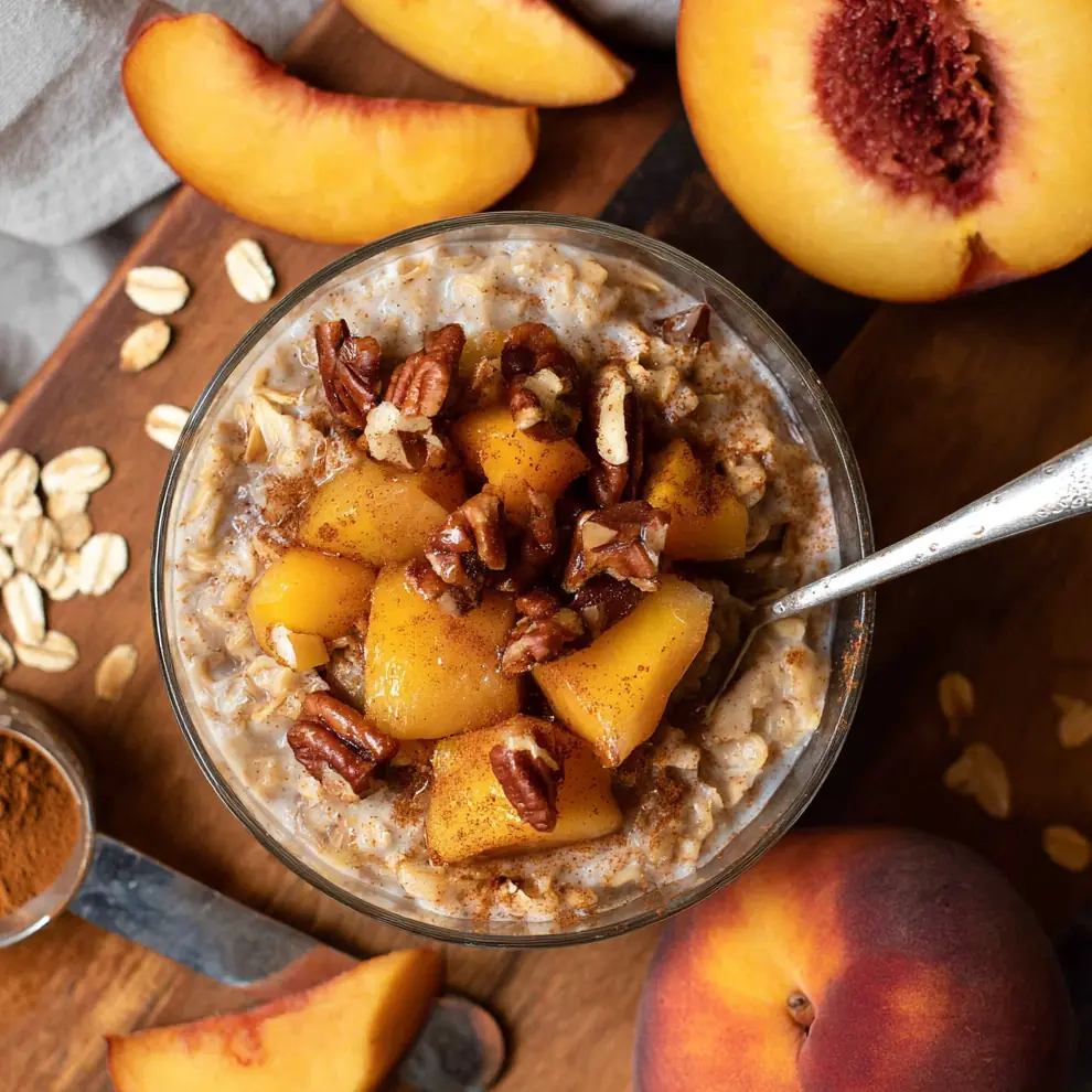 Peach Crisp Overnight Oats