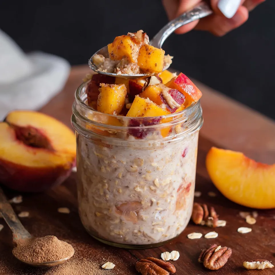 Peach Crisp Overnight Oats – Easy Make-Ahead Summer Breakfast 4 Peach Crisp Overnight Oats